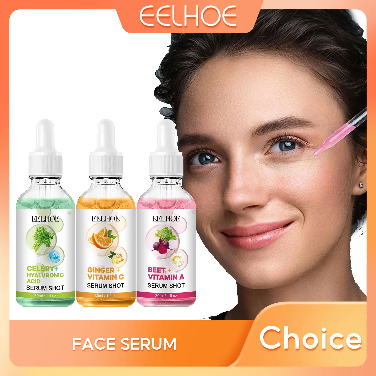 

EELHOE Vitamin A Whitening Facial Serum Shrink Pores Dark Spots Fade Fine Lines Rejuvenating Face Skin Care Moisturizing Essence