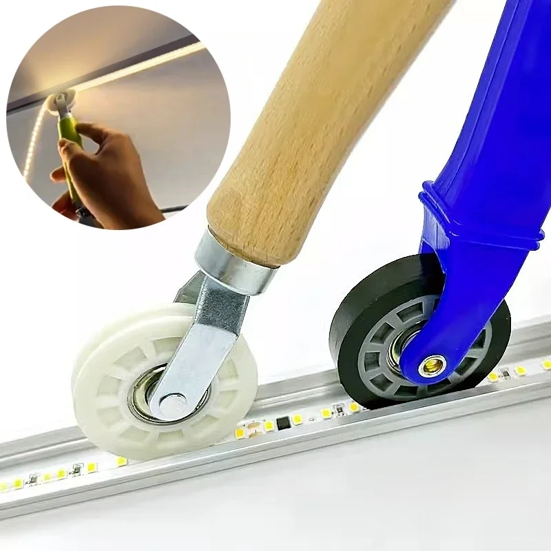 Rouleau de poignée de roue en caoutchouc 6-8mm, bande lumineuse LED, outil d'installation, profil en aluminium, bande en Silicone, fixation de barre dure, accessoires de montage de lampe