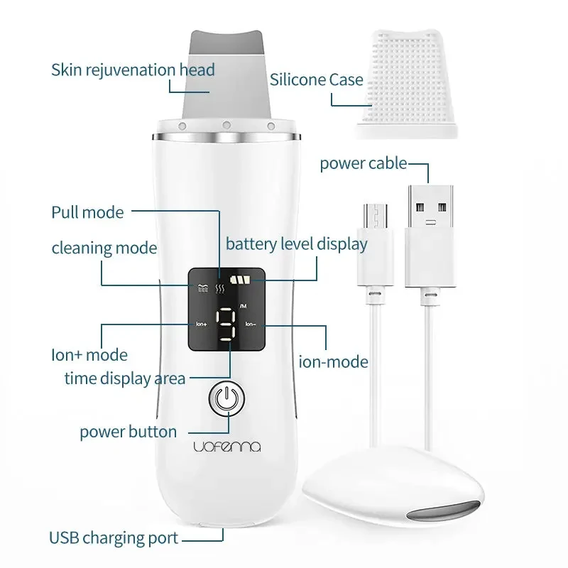 home use Sonic Vibration Electric Acne Treatment blackhead removal Ultrasonic Skin Scrubber Peeling Machine