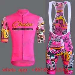 Chaise pink Men Summer Cycling Clothing tops MTB Bike Clothes Maillot Ropa Ciclismo Bib Shorts 9D Gel Cycling Bicycle Suit 2024