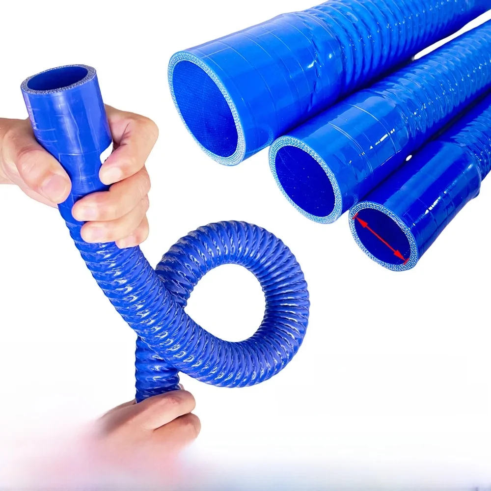 Universele auto siliconen flexibele slang blauwe luchtinlaatpijp radiator supercharger intercooler buis rubberen verbindingsstuk en twee klemmen - afbeelding 2