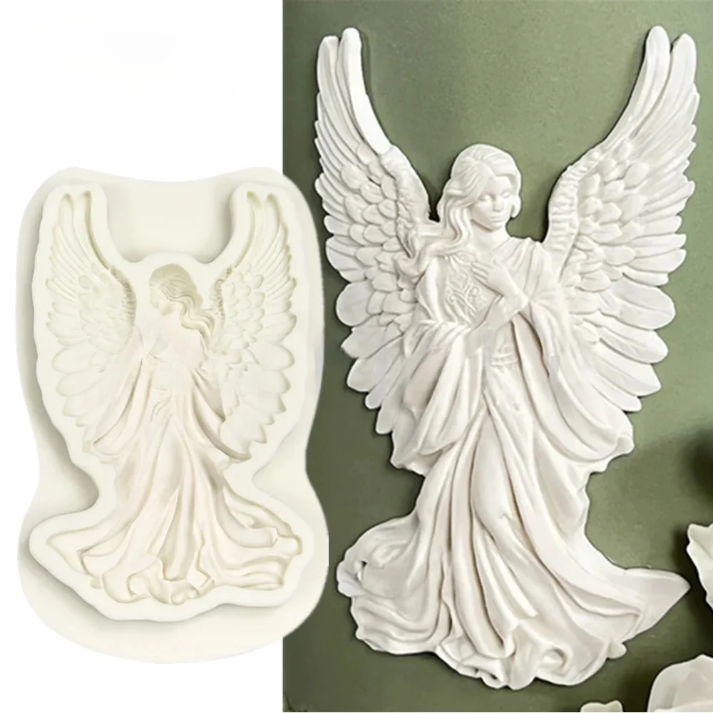 Anioł Silikonowa Forma Fondant Cukier Czekolada Formy DIY Żywica Glina Forma Ślub Urodziny Dekoracja Tortu Kuchnia Piekarnia — zdjęcie 2