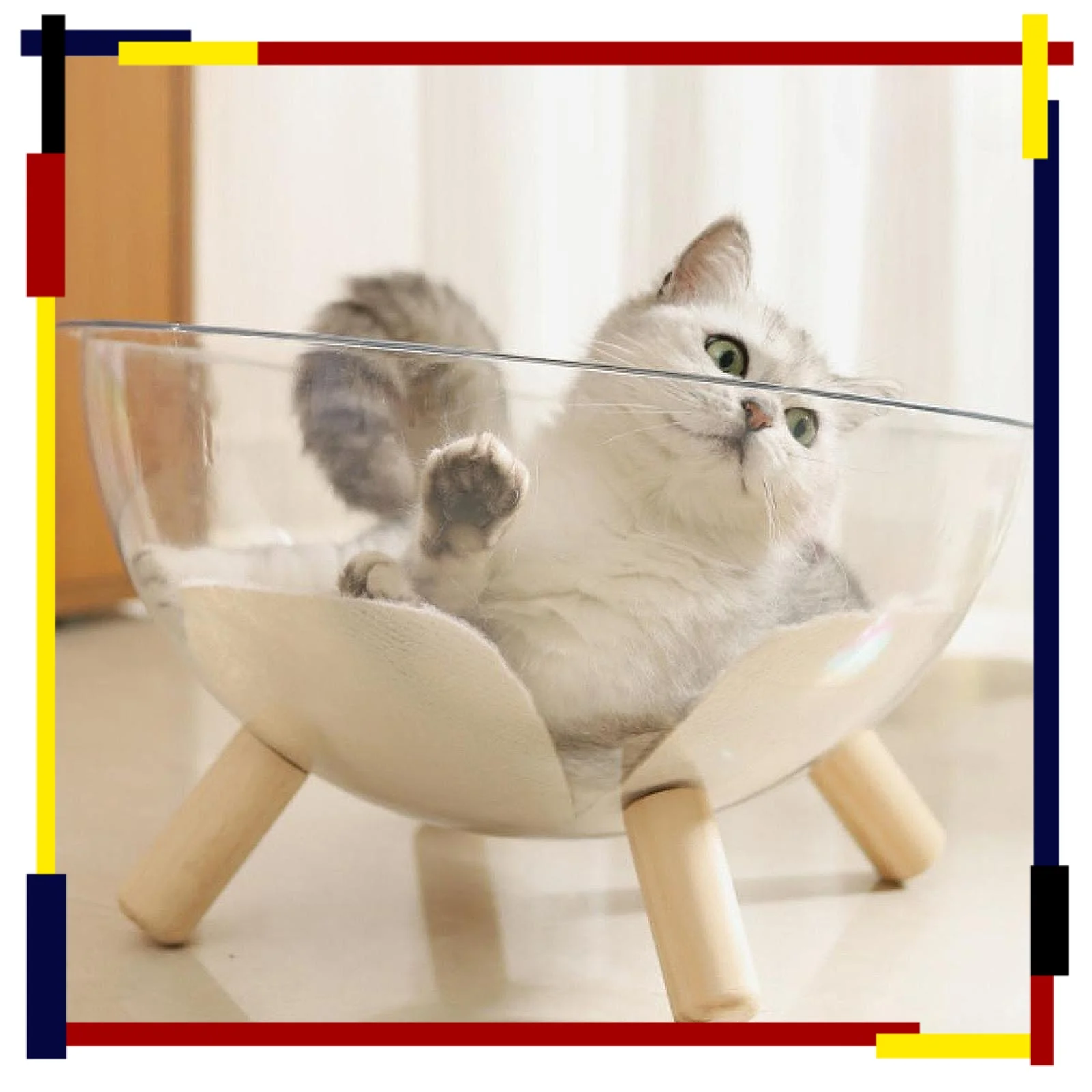 

Космическая капсула для кошек, орнамент, круглый подарок, прозрачные домашние животные, котенок, спальное гнездо, домашние маленькие домашние животные, котенок, спальное гнездо, принадлежности