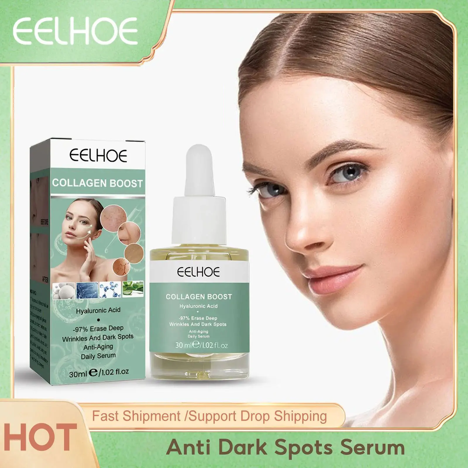 Anti Dark Spots Serum Fade Fine Lines Remove Wrinkles Improve Dry Skin Moisturizing Smooth Skin Collagen Anti Aging Essence 30ml