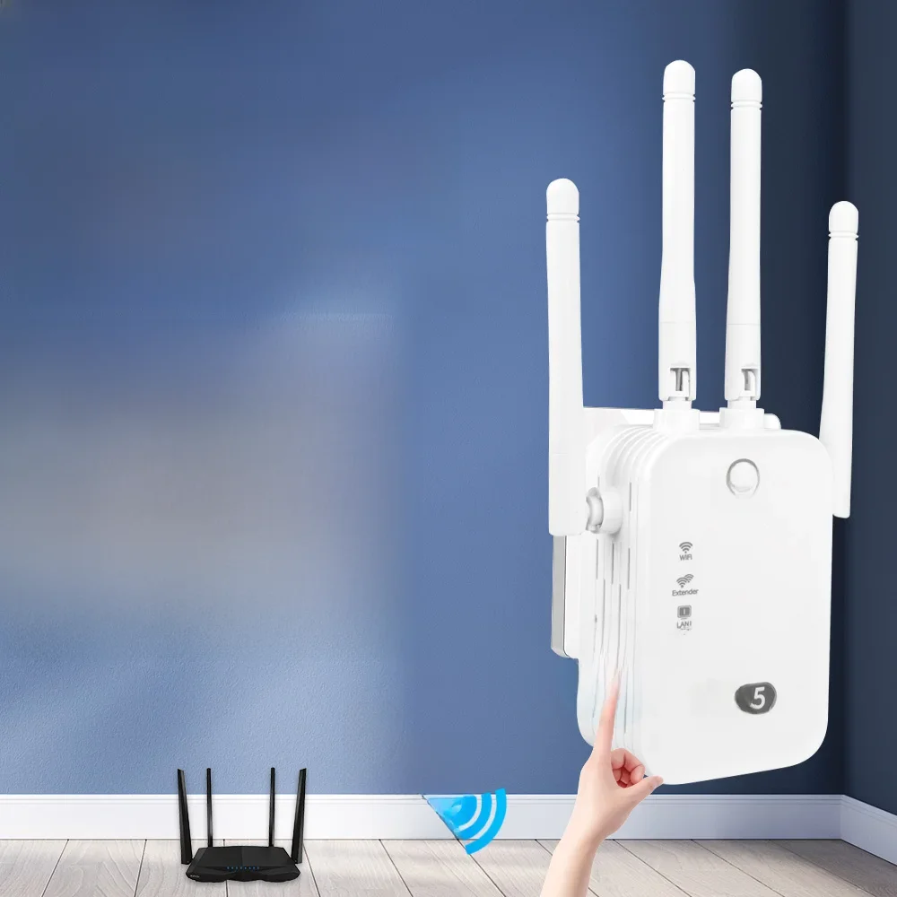 Répéteur WiFi 1200Mbps amplificateur sans fil double bande 2.4G 5GHz réseau amplificateur de Signal longue portée pour bureau à domicile amplificateur Wi-Fi