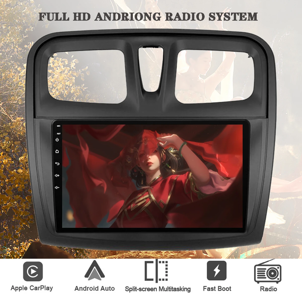 

Car Radio DVD Multimedia Player HU For Renault Logan 2012-2019 Sandero 2014 2016 2018 2019 Android 14 8Core Navi GPS Cassette