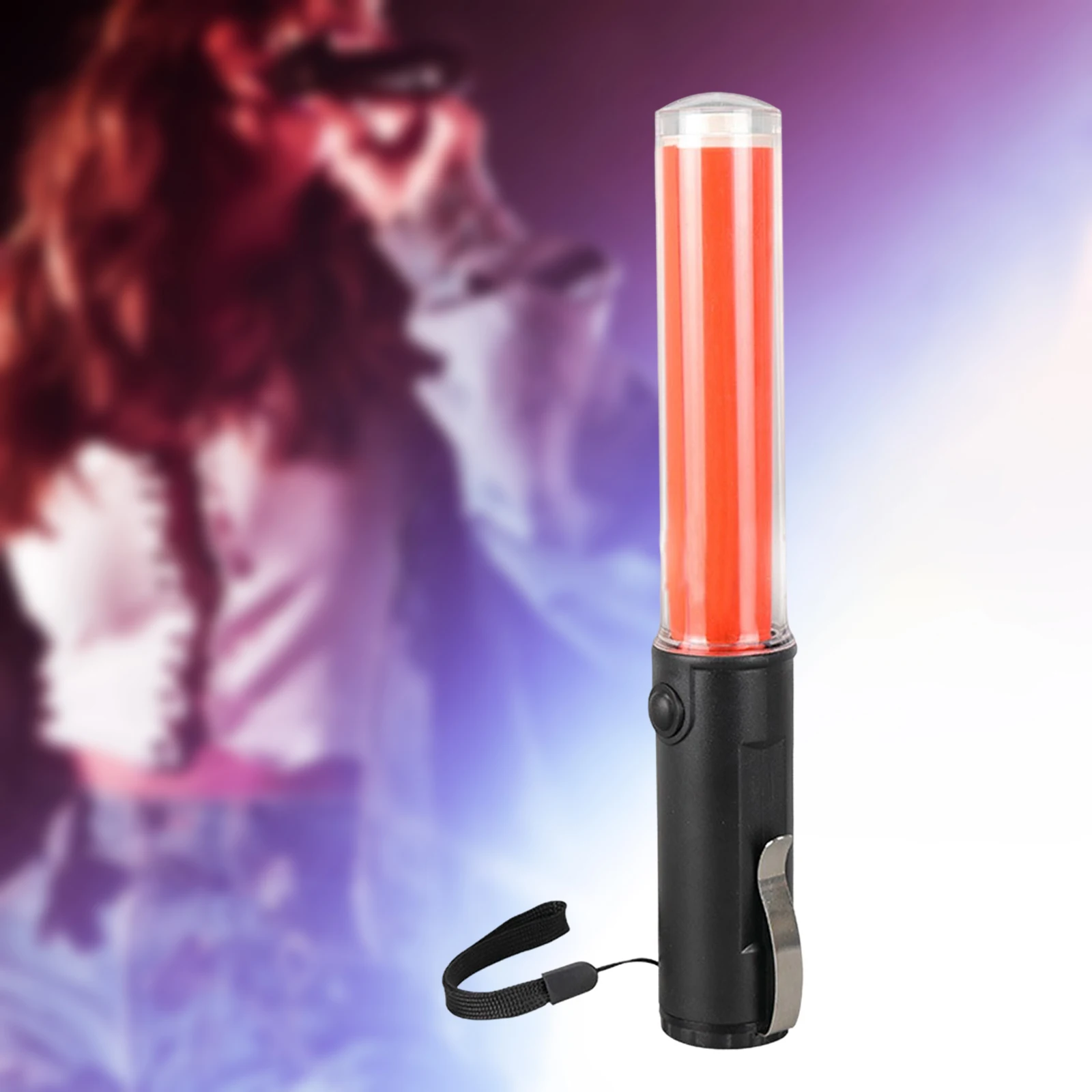 Varinha de sinal de marshalling de ar reflexiva de 26cm com alça de pulso cordão bastão de luz LED para segurança de orientação de pessoal de solo de aeroporto para