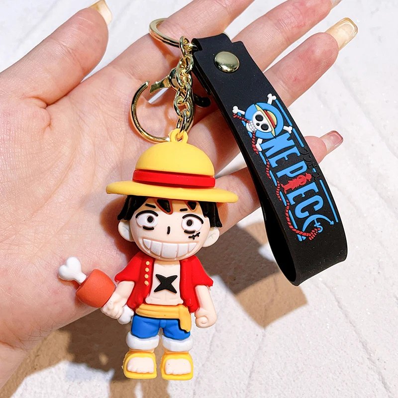 Anime ein Stück Schlüssel bund Modeschmuck Ruffy Sabo Harz Action figuren PVC Schlüssel ring Tasche Anhänger
