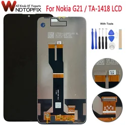 Pantalla LCD probada de 6,5 pulgadas para Nokia G11 G12, montaje de digitalizador con pantalla táctil, piezas de repuesto para Nokia G21 TA-1418