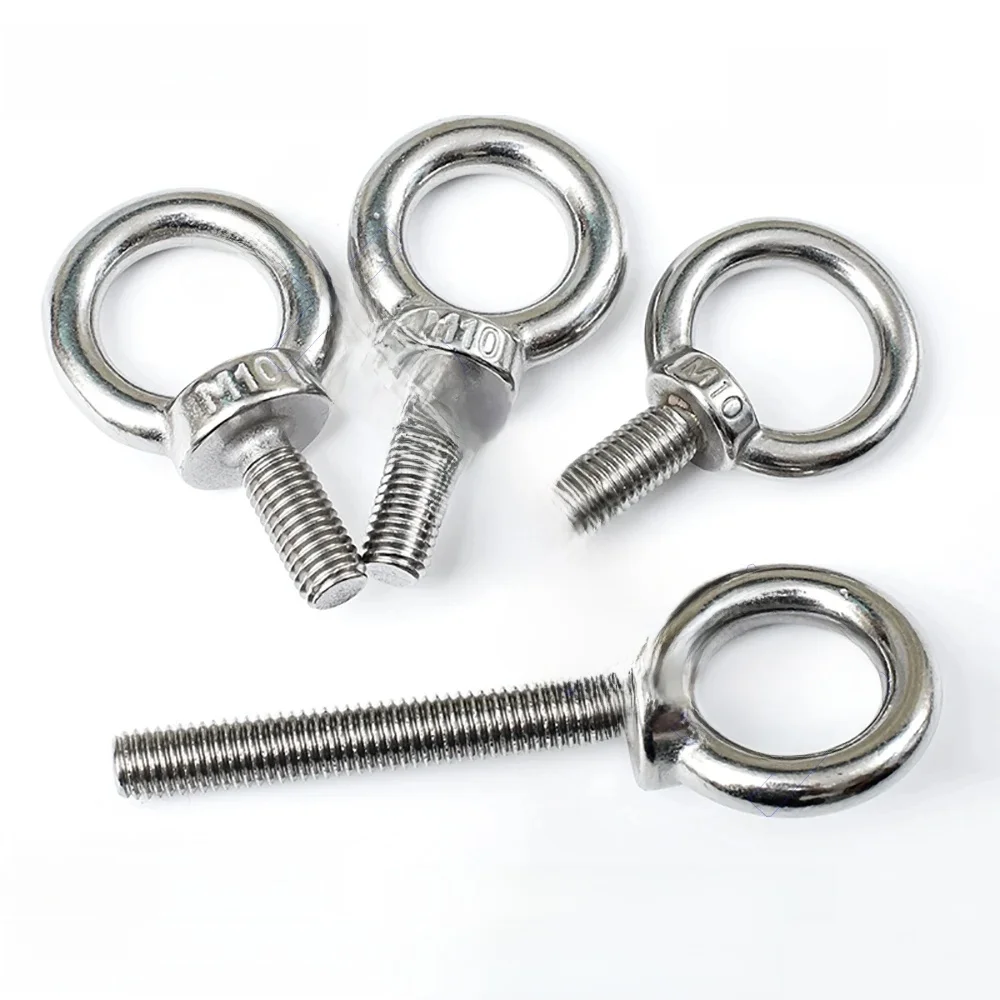 Boulon à œil A2 en acier inoxydable 304, vis à œil de levage Marine, trou de boucle d'anneau pour câble, boulon à œil de corde M3 M4 M5 M6 à M12