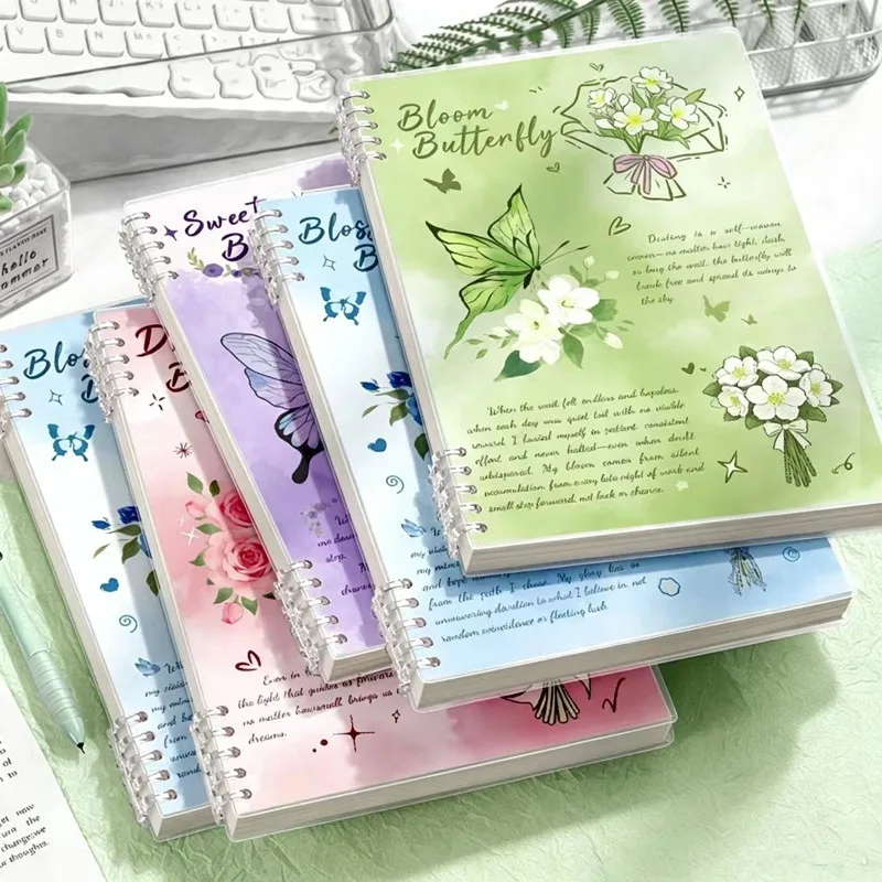 Butterfly Loose-leaf Notebook High Aesthetic Notebook A5 Removable Notebook Student Office Diary Book Literature Art Notebook