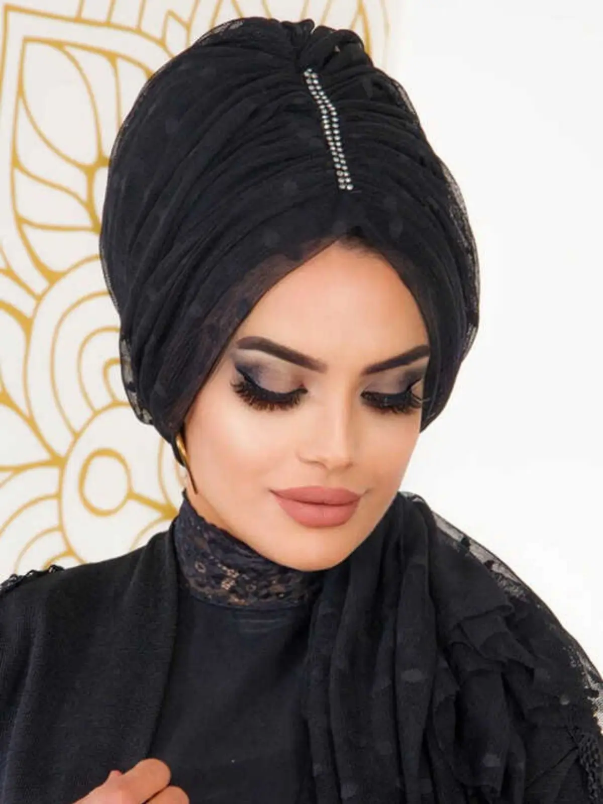 Gorro con hebilla para vestido de noche, Hijab musulmán, ropa elegante, bufanda para mujer, turbante