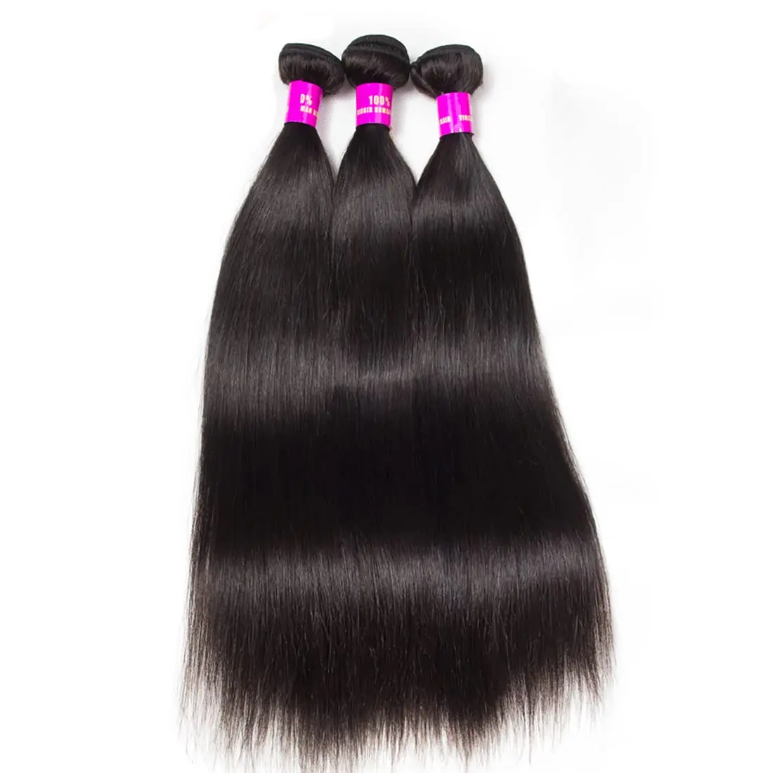 Extensiones de cabello humano Remy liso brasileño para mujeres negras, extensiones de cabello con cierre Frontal de encaje transparente, 13x4