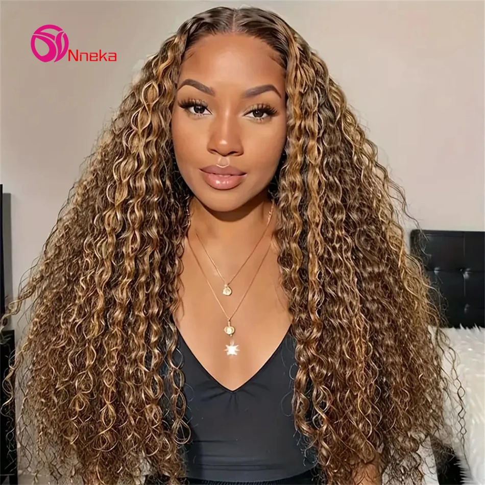 

Highlight Ombre Lace Front Wig Human Hair 13x6 13x4 HD Honey Blonde 4/27 Deep Wave Lace Frontal Wigs 200% Density