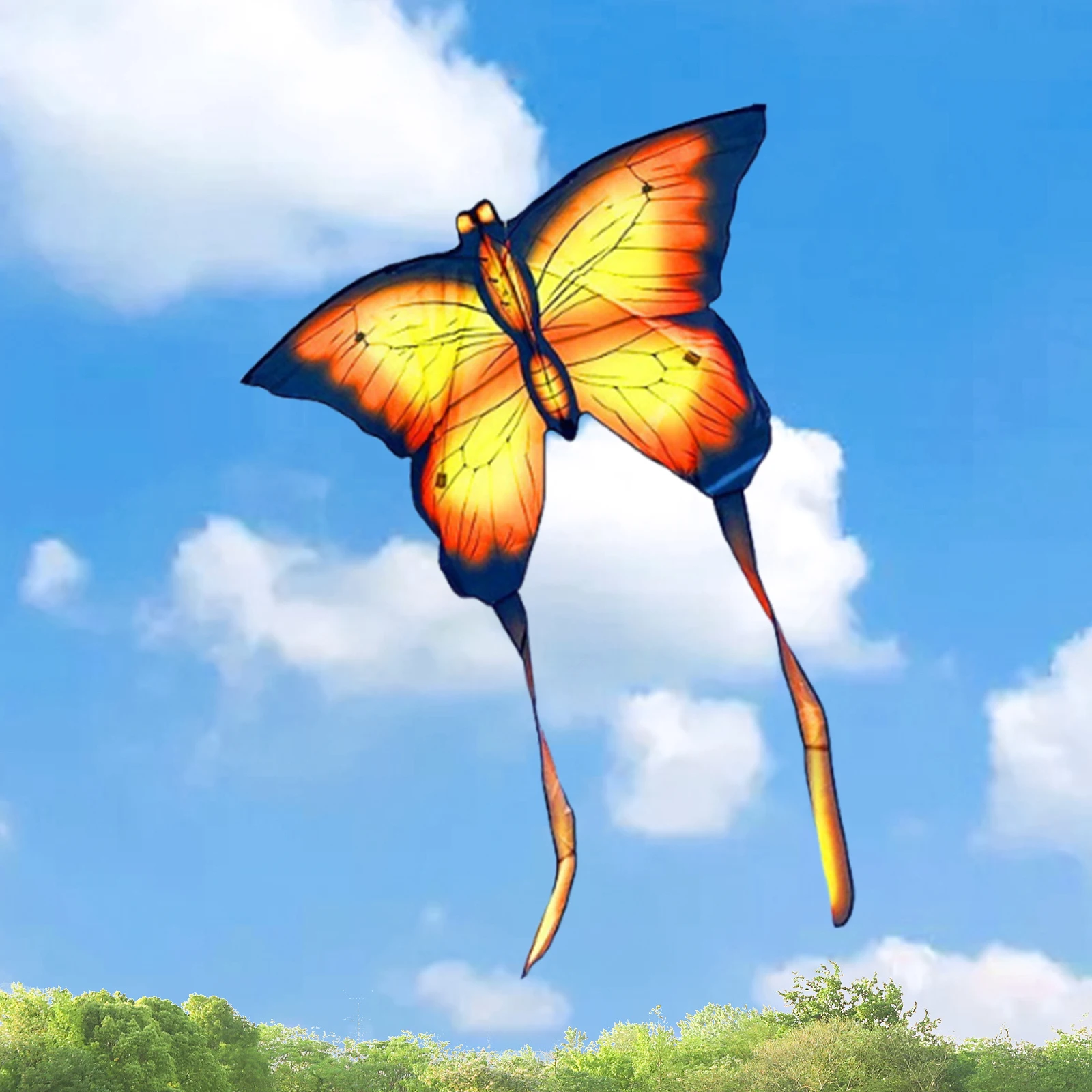 ผีเสื้อ Kite Easy TO Fly แบบพกพาของเล่นกลางแจ้งที่สวยงาม Kites 100M Line Handle รวมสําหรับ Beach Holiday กลางแจ้ง