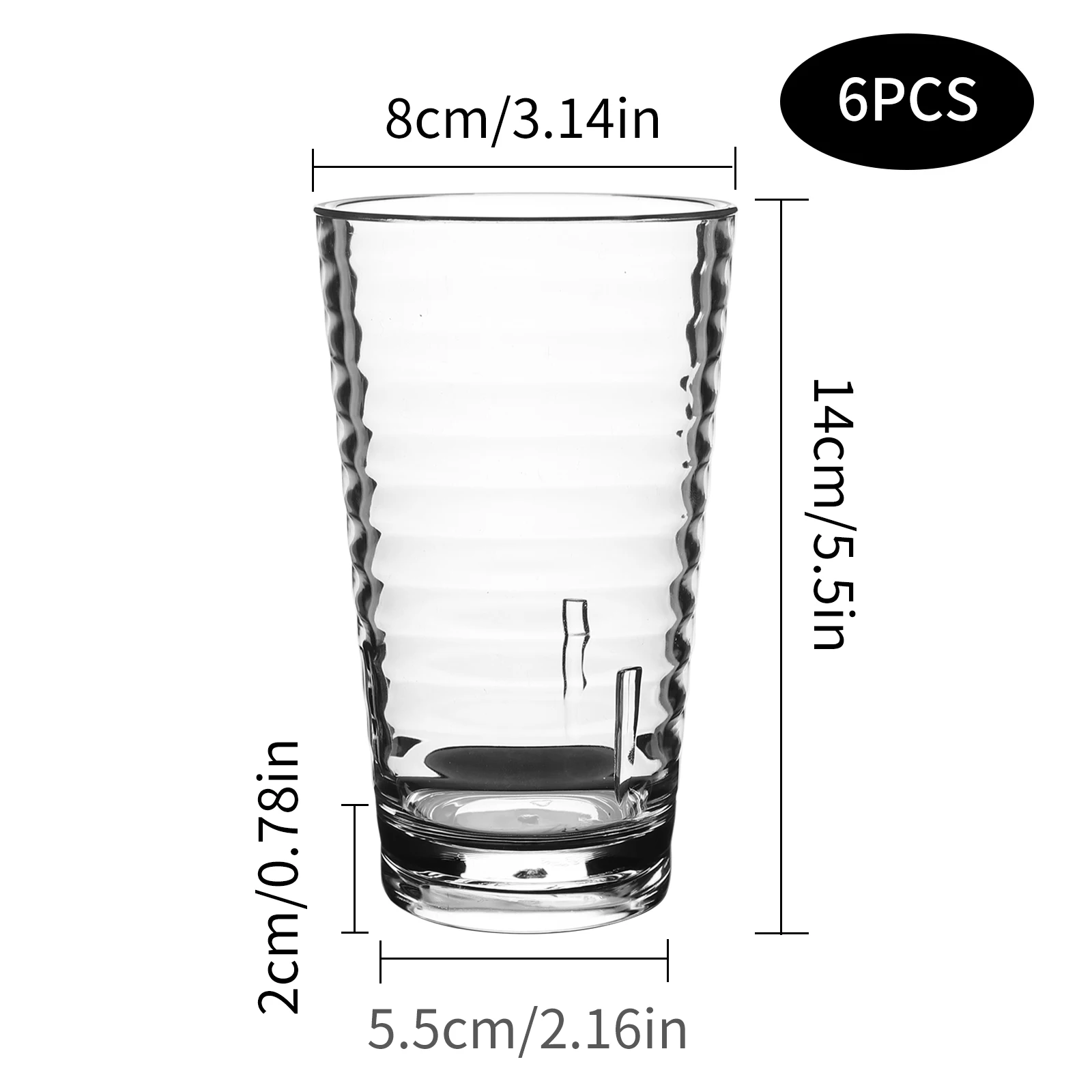 6Pcs 385ml Plastic Glasses,Acrylic Plastic Water Tumblers Reusable Tumblers Cups Acrylic Drinking Glasses for Camping, BBQ