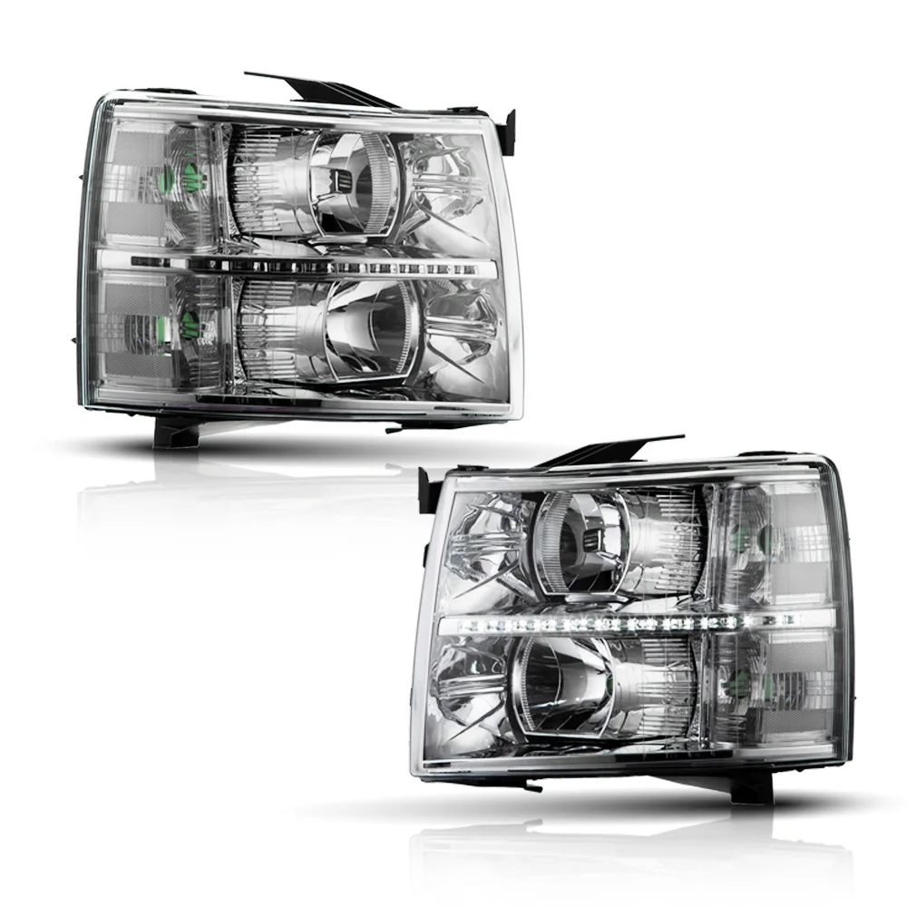 

Led Drl Headlights Compatible with Chevy Silverado 1500 2007-2013 /Fits Chevy Silverado 2500 3500 & Hd Models 2007-2014