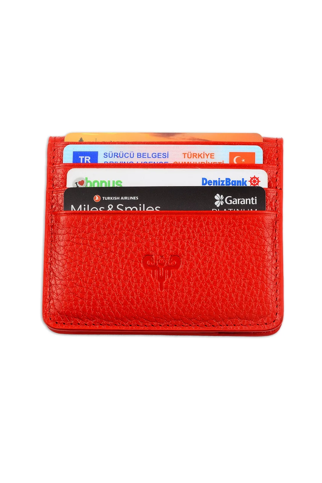 

Small Size Real Genuine Leather Mini red Wallet