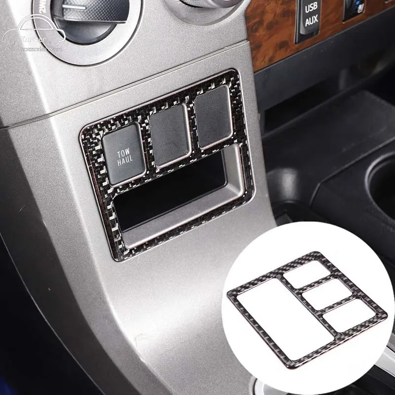 For Toyota Tundra 2007-2013 Soft Carbon Fiber Drag Mode Switch Frame Decorative Sticker Interior Modification Accessories