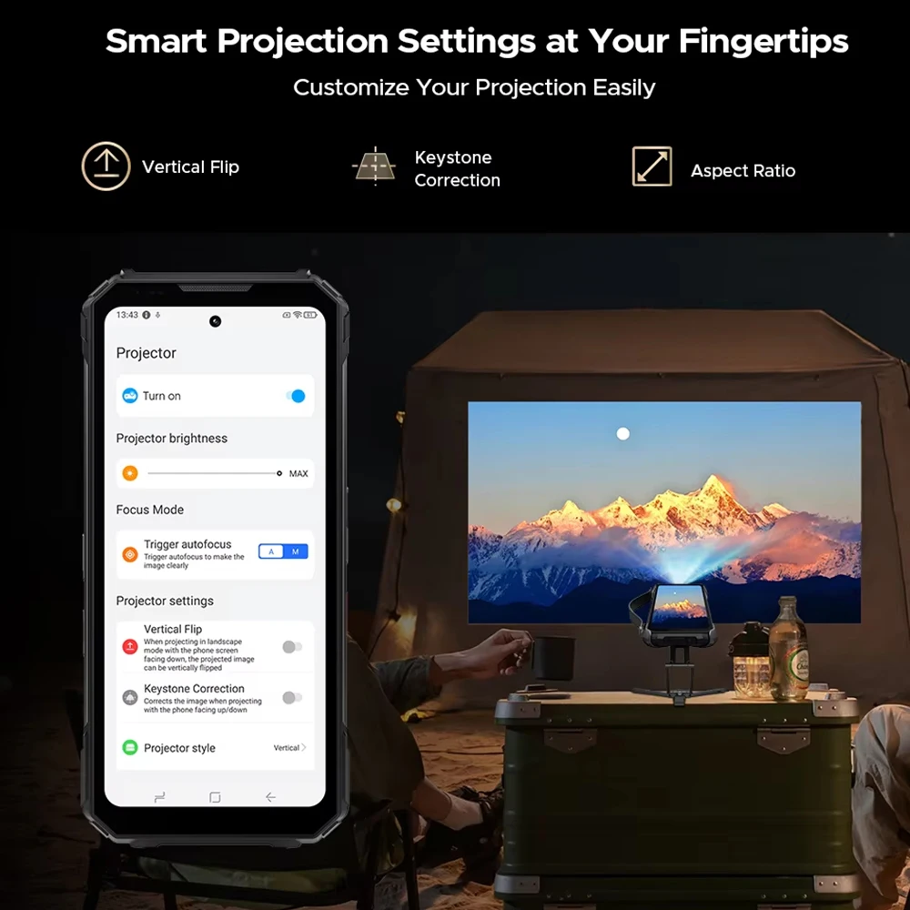 2025 DOOGEE V Max Play Projector Rugged Phone 6.78" Display Dual Camping Lights Smartphon 5G 16GB+512GB 20500mAh Android 15 NFC