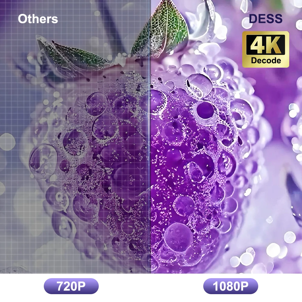 DESS Projector 4k Home Theater Video Dual WiFi Bluetooth Full HD Native 1080P Auto Focus Electric Stand Outdoor Led Projector