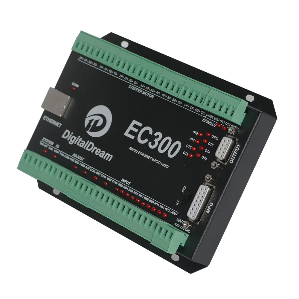 Imagem -03 - Ethernet Cnc Controlador Ec300 Eixos Cartão de Controle de Movimento para Máquina de Gravura Cnc para Metal e Plástico Mach3
