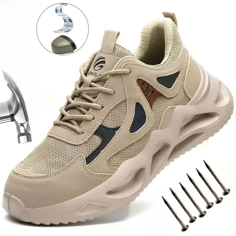 Lichtgewicht veiligheidsschoenen Heren Dames Werkschoenen Stalen neus Werklaarzen Sneakers Heren Dames Ademende schoenen Tactische laarzen - afbeelding 2
