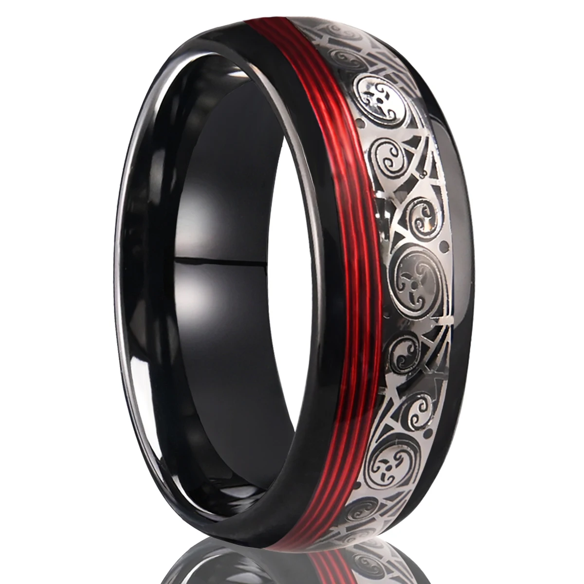 

Black 8MM tungsten carbide ring for man anillos bague homme pareja de compromiso fashion jewelry wedding bands engagement rings