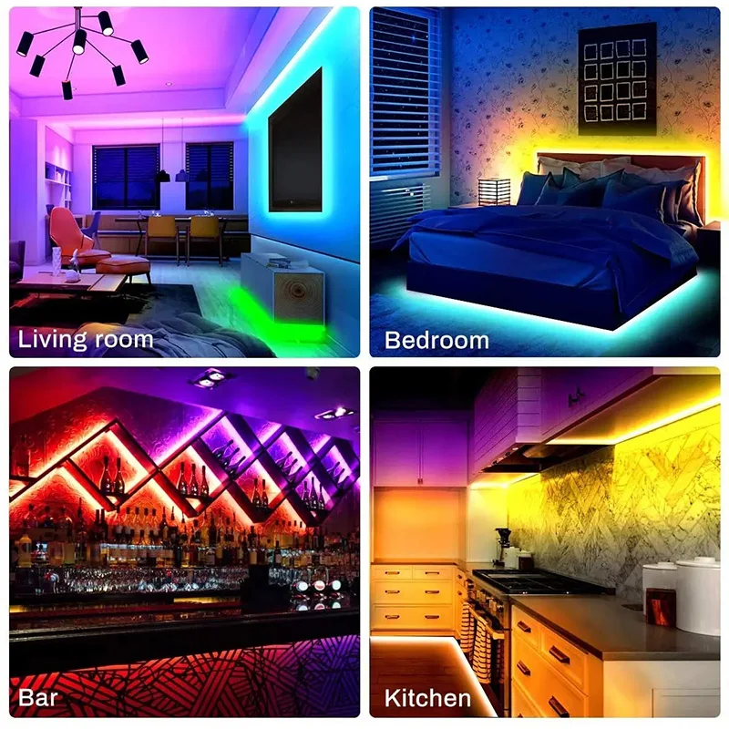 Led Strip Licht 5050 Rgb Led Lights Dc 12V Wifi Flexibele Lint Kleuren Veranderende Lichtdiode Led Verlichting Kamer Decor Met Eu Plug