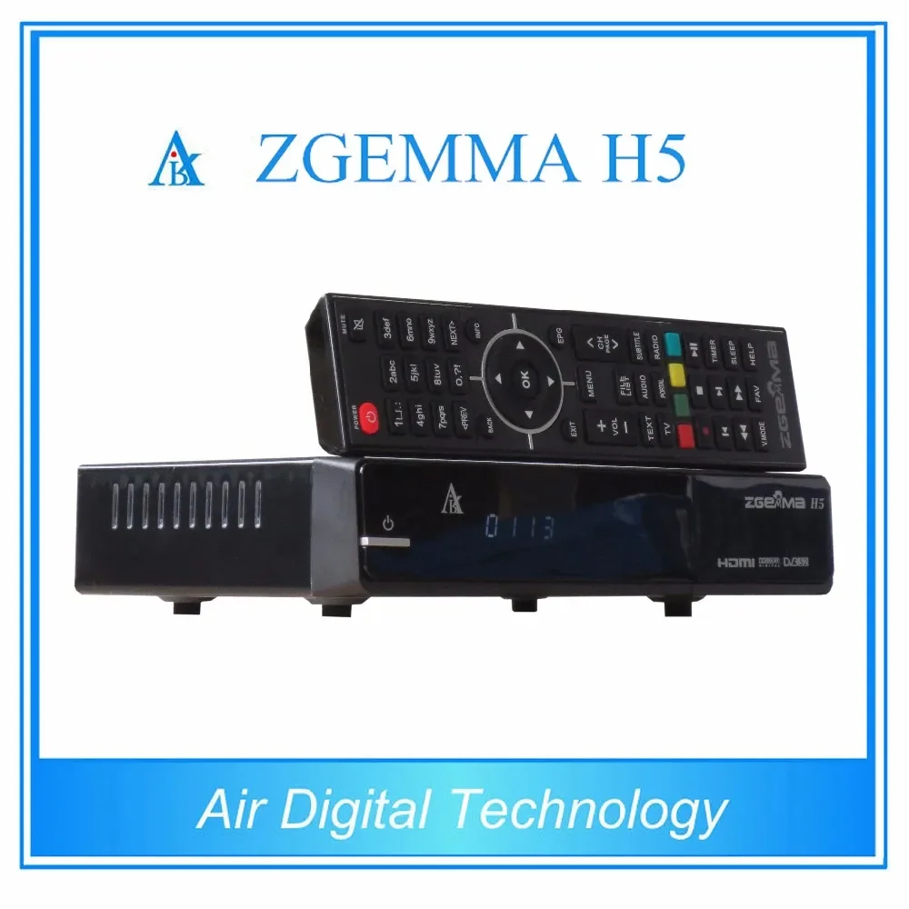 Digital Linux OS E2 zgemma H5 HDTV combo reader dual core DVB-S2 + T2/C twin tuners with HEVC/H.265 decoding