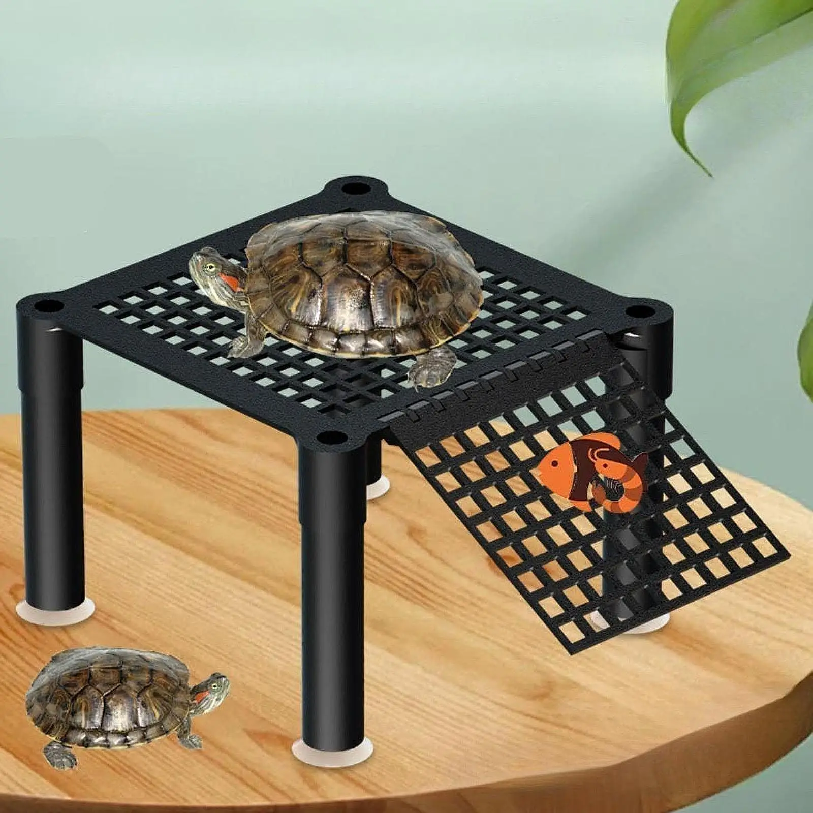 Turtle Basking Platform With Suction Cups Aquatic Reptile Ramp Dock Turtle Tank Accessories for Aquatic Pet Supplies