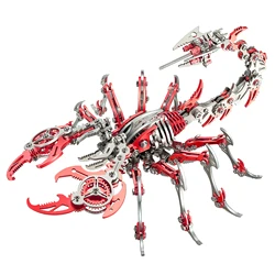 3d metalowy konstruktor Puzzle Scorpion zestaw modeli do składania symulacja mechaniczny montaż owadów układanka antystresowa zabawki wykonane ręcznie dla dorosłych