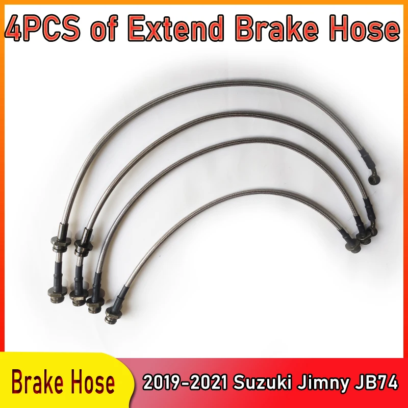 

Car Extend Brake Hose For 2019-2023 Suzuki Jimny Jb74W JB64 Lengthened Brake Steel Hose 2-3 Inches Offroad Suspension Lift Kit