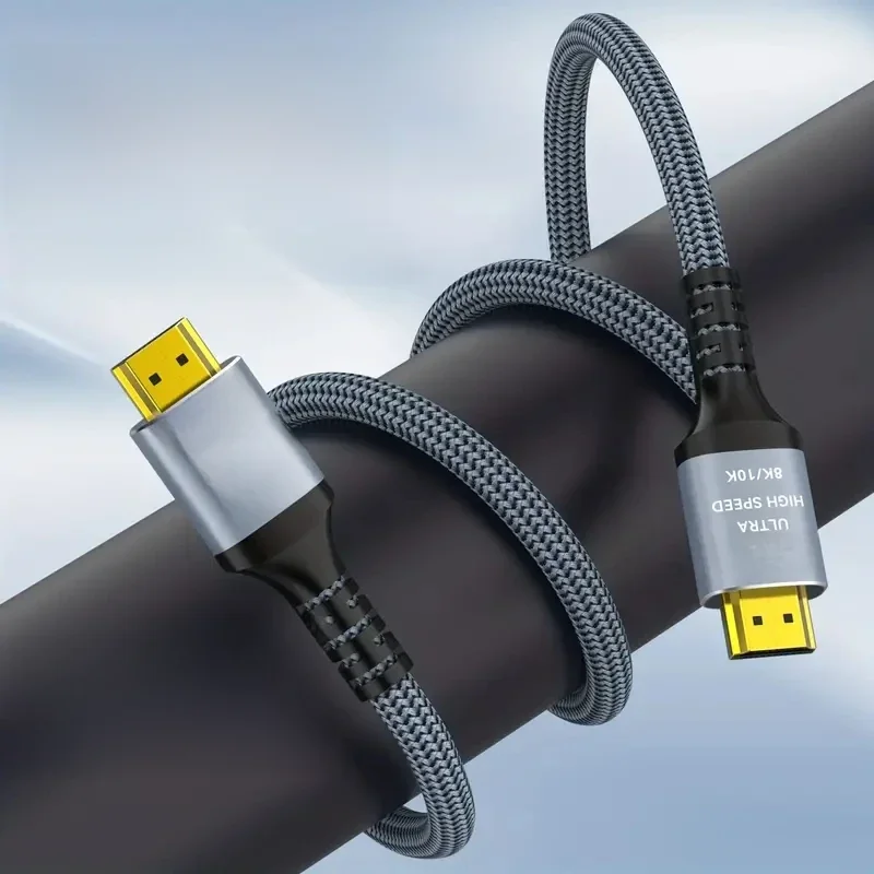 Câble HDMI 8K 10K 2.1 2Pack 48Gbps HDMI haute vitesse 4K @ 120Hz 8K @ 60Hz, HDCP 2.2 et 2.3, eARC,HDR 4:4:4 Compatible pour HDTV/PS5/Blu-ray