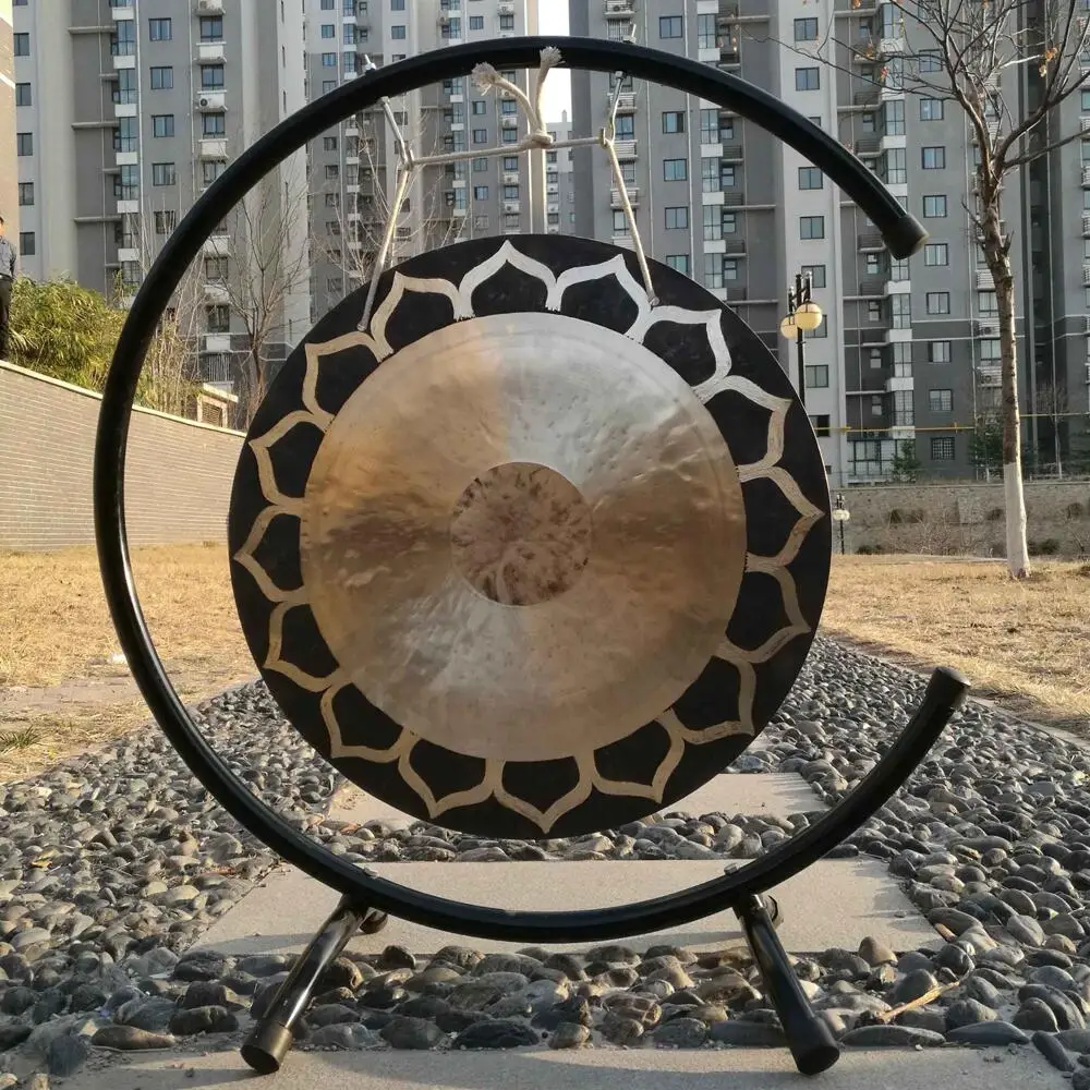 Handmade Feng Gong with C Stand, Lotus Wind, 24 Inch, 60 CM