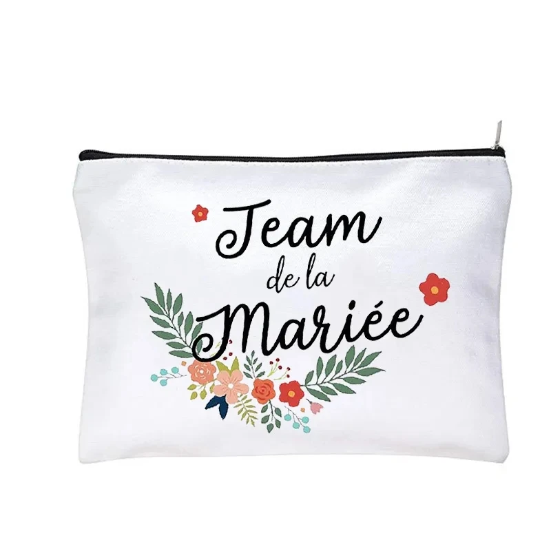 French Team De La Mariée Future mariée makeup bag Bachelorette Party bridal shower Wedding bride to be Bridesmaid proposal gift