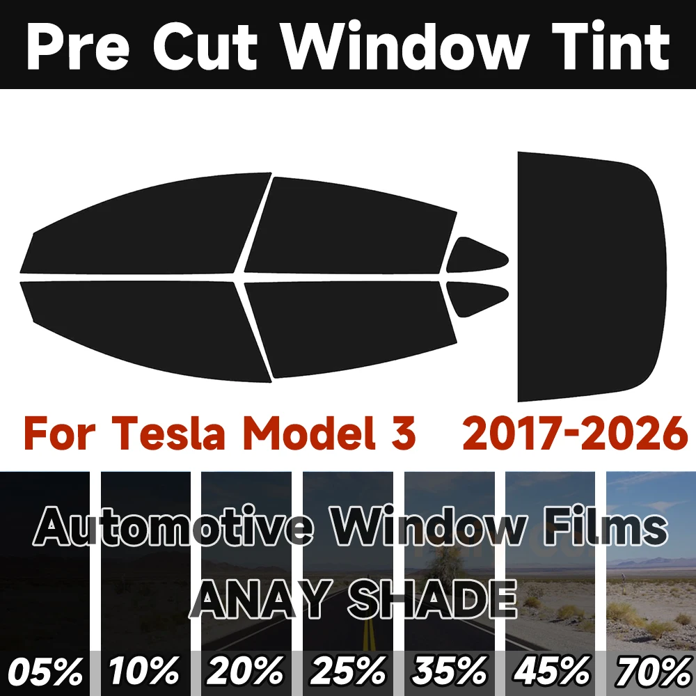 

Pre-Cut Car Window Privacy Tint Film for Tesla Model 3 Solar Uv Protector Mirror Films Summer Accessories Windshield Stickers