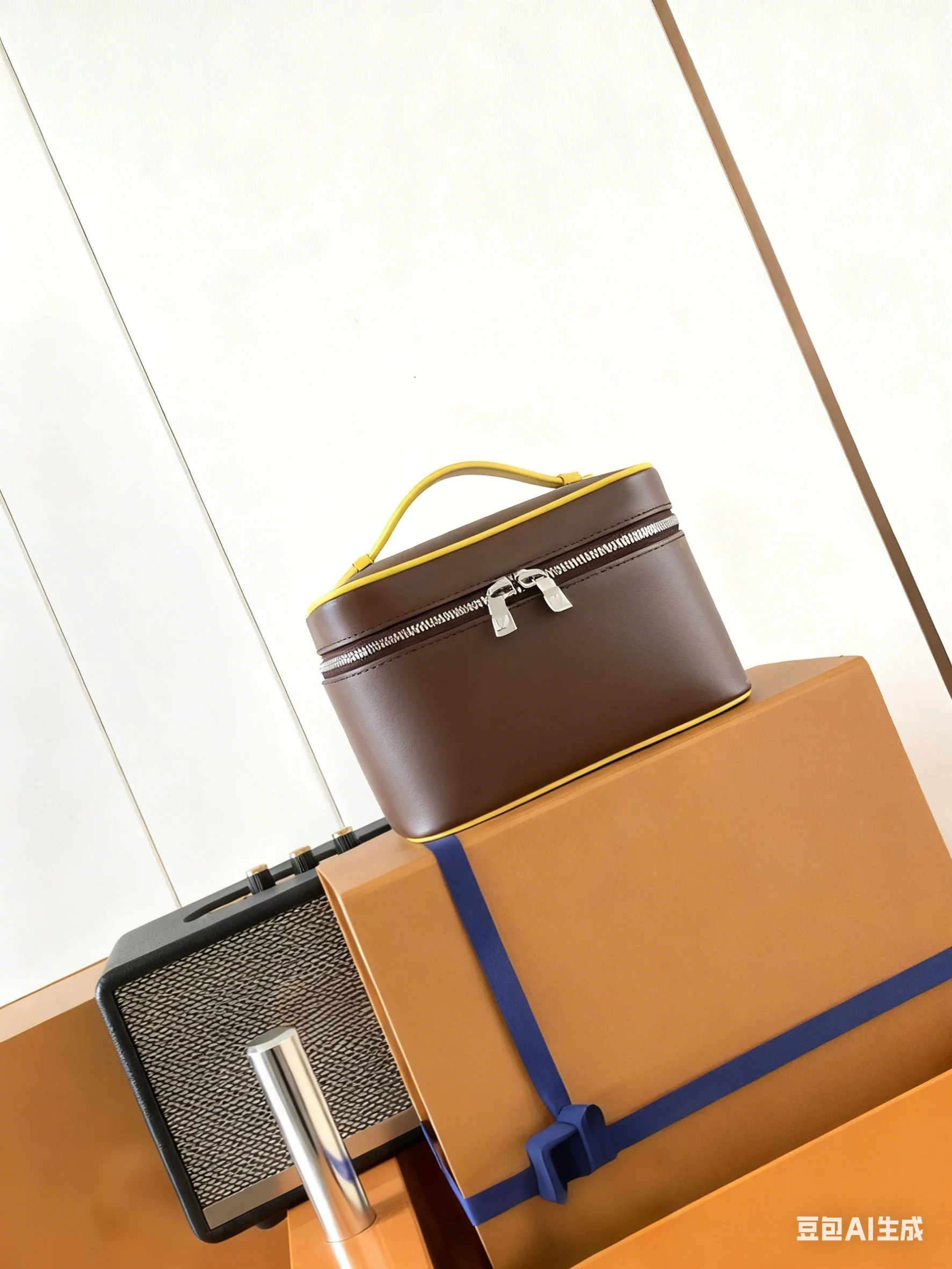 

2025 New Fashionable and Single Handle and Double Zippers Mini Makeup Bag Size：20*12*13.5cm