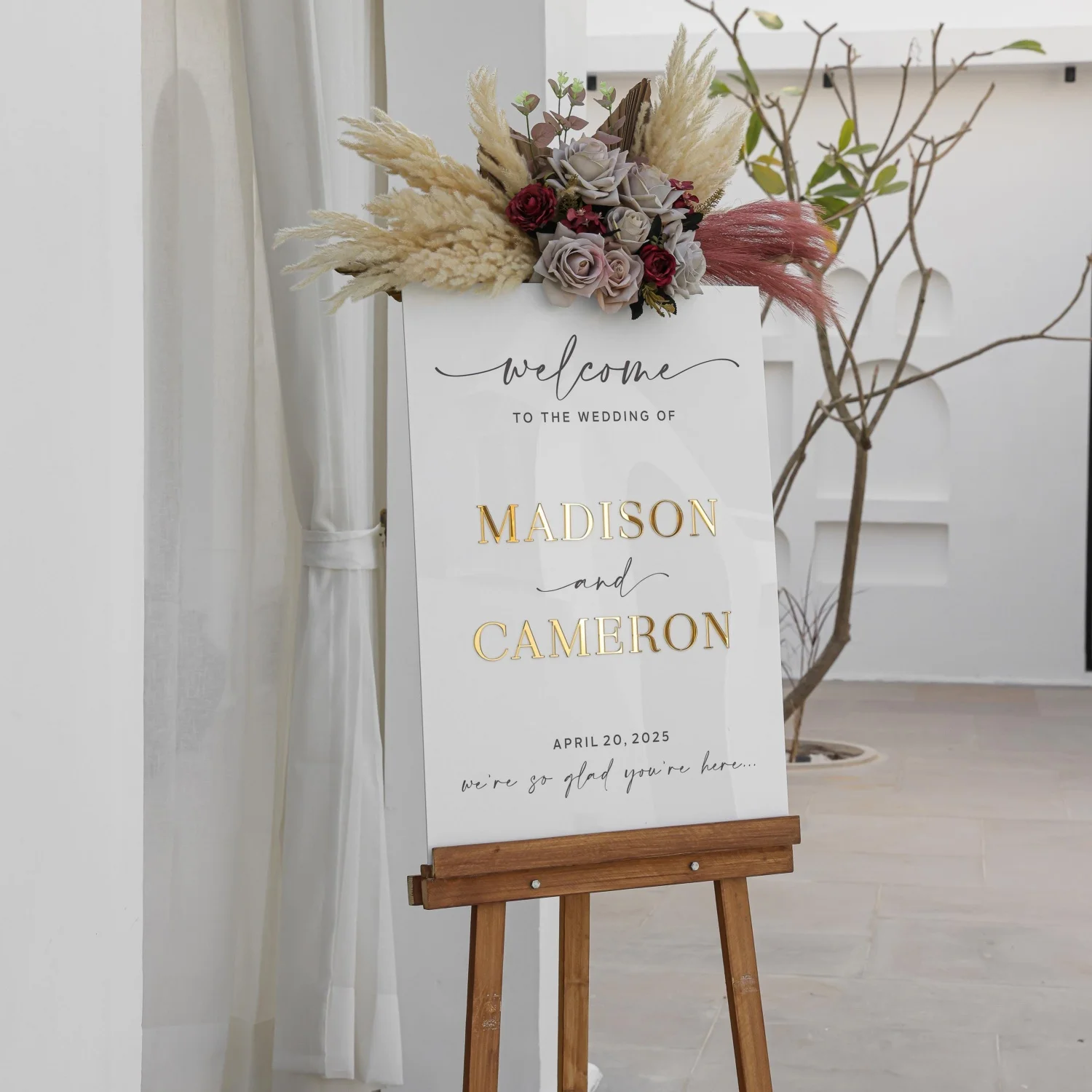 

Acrylic Wedding Sign With 3d Mirror Gold Names Welcome Sign Personalized Wedding Signs Reception Signage Modern Welcome Sign