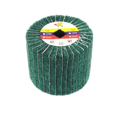 MONKEY KING 120x100x19mm 180 Grit Green Non-Woven Wire Drawing Burnishing Wheel for Stainless Steel Satin Finish