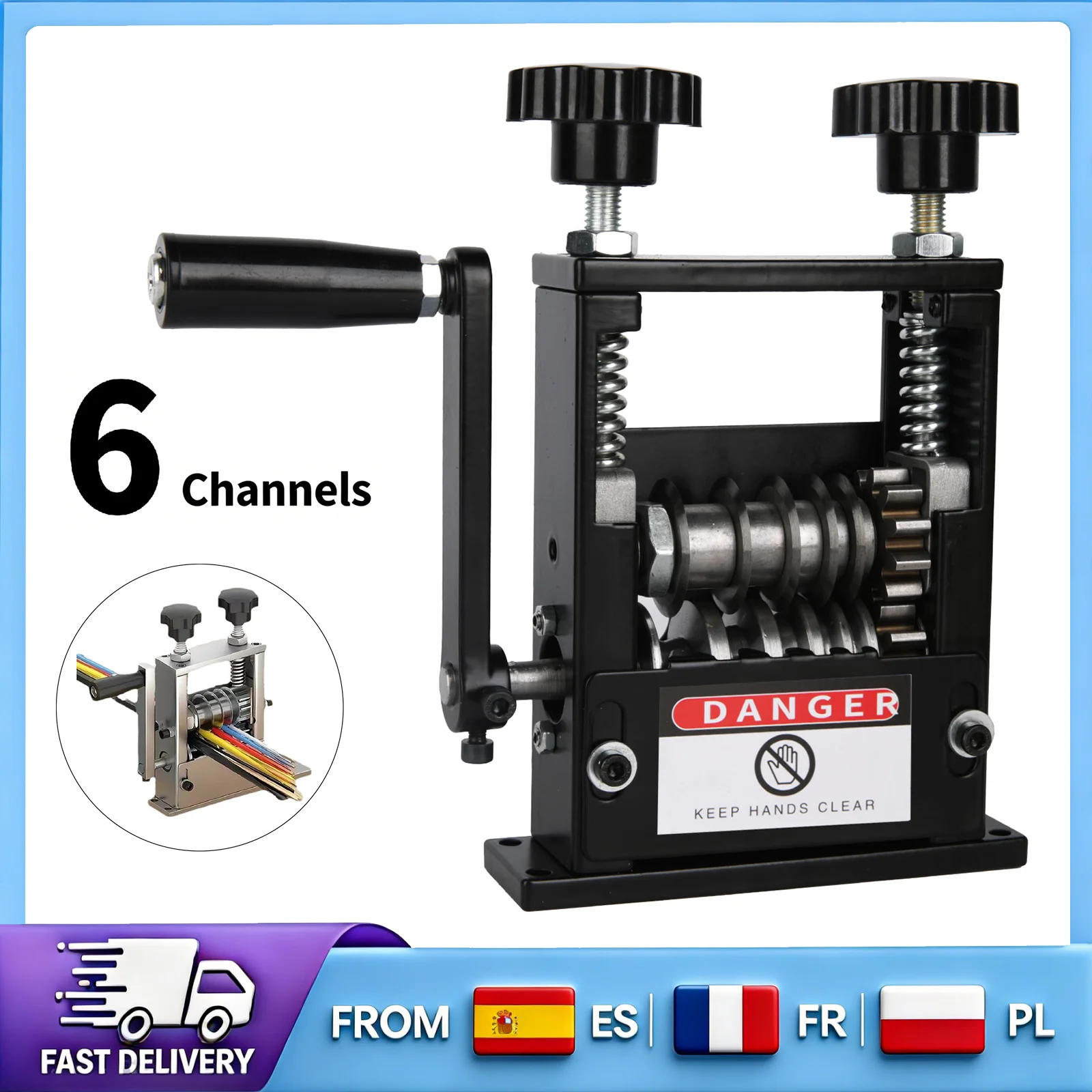 Machine à dénuder les fils manuelle double usage, 6 canaux 5 lames, dénudeur de fils de cuivre, compatible perceuse, portable et efficace