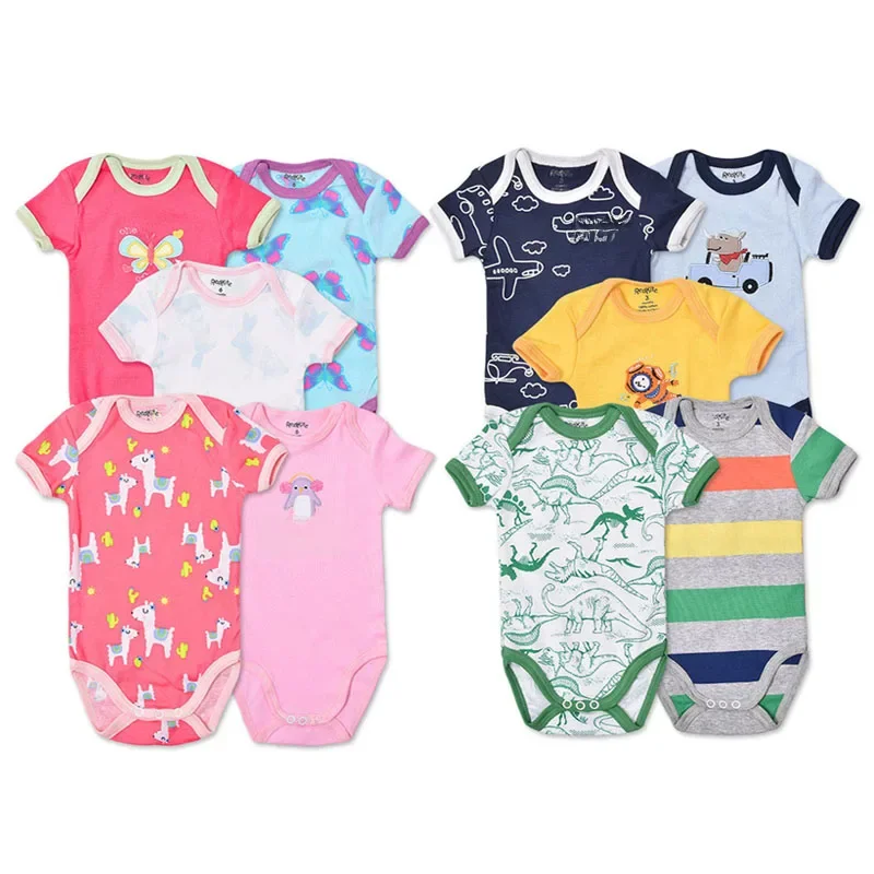 5 Stücke 3 Mt-24 Mt Kurzarm Baumwolle Winggle-in Overall Kleinkind Baby Body