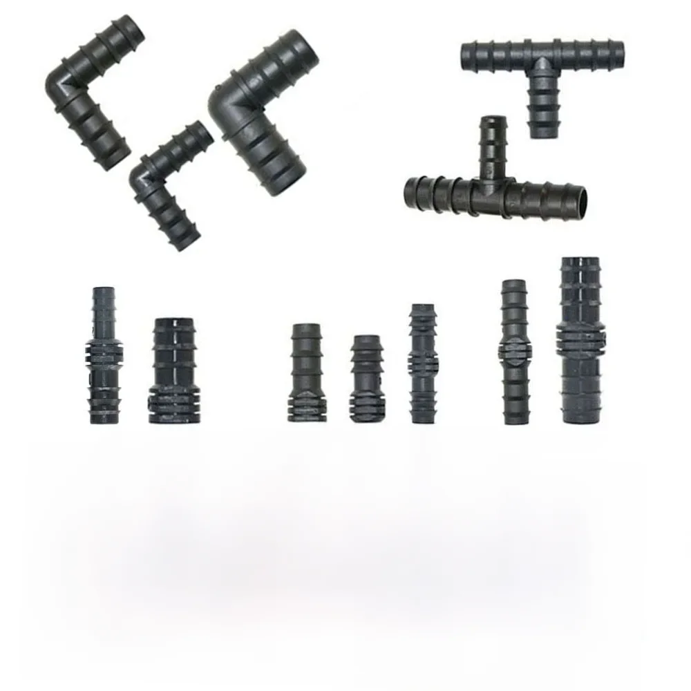 Raccord de tuyau PE 16/20/25mm, connecteur à barbe, bouchon coudé en T droit, répartiteur de tuyau réducteur pour l'irrigation de jardin et de ferme