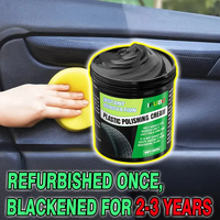 Instant plastic parts polish - automotive interior and seat repair wax, tire black gloss paste, scratch repair brightener