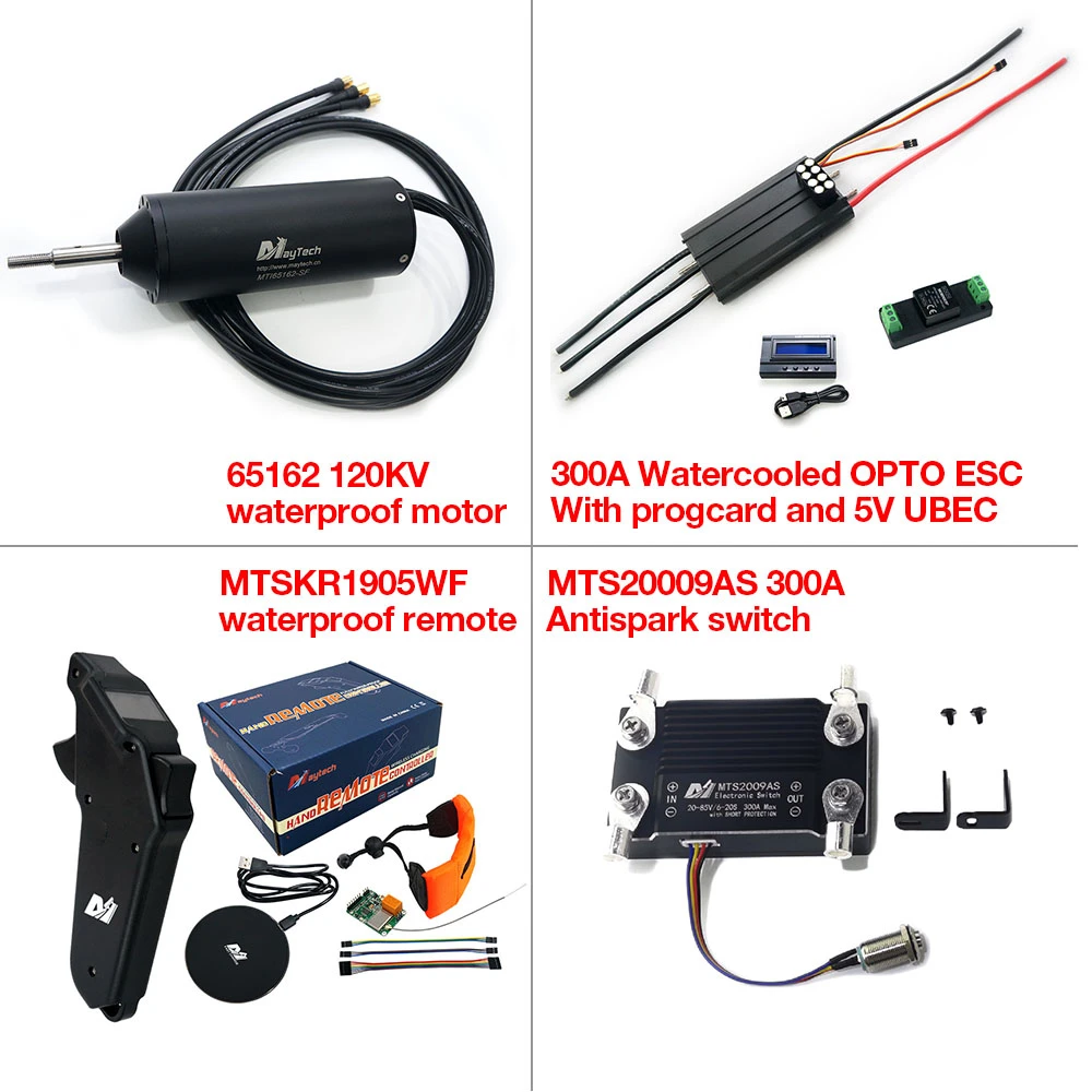 

Maytech Efoil Watercooled 300A ESC MTSKR1905WF Waterproof Remote 65162 Waterproof Motor with Propeller 12V 30W Water Pump