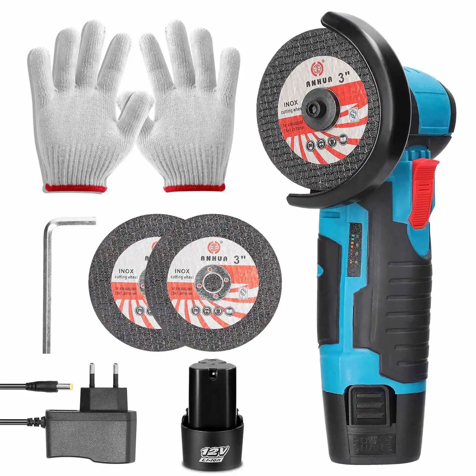19500 Rpm 12V Mini Haakse Slijper Slijpen Draadloze Handheld Machine Oplaadbare Lithium Batterij Grinder Cushing Power Tools