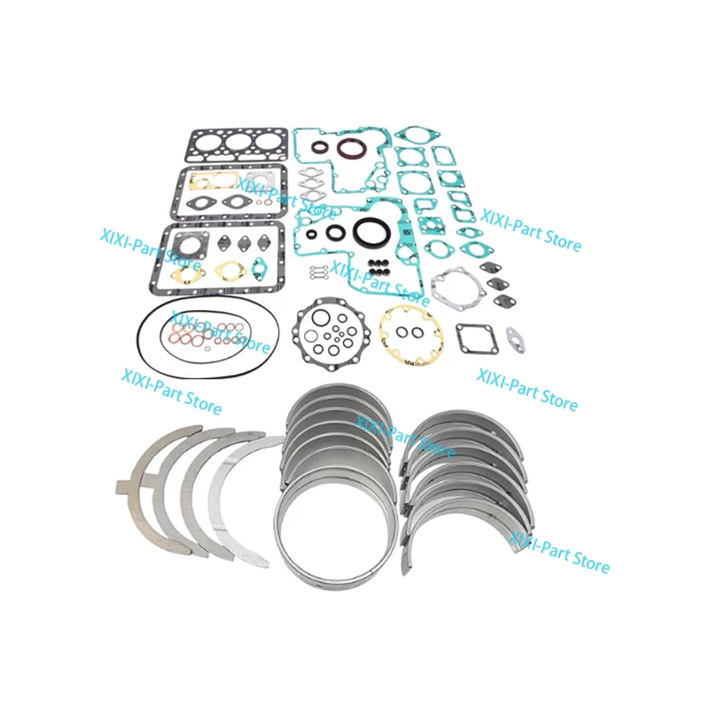 D750 Main Bearing & Connecting Rod Bearing Full Gasket Kit Set For Kubota Engine Piston Ring Head Gasket Overhaul Rebuild Kit