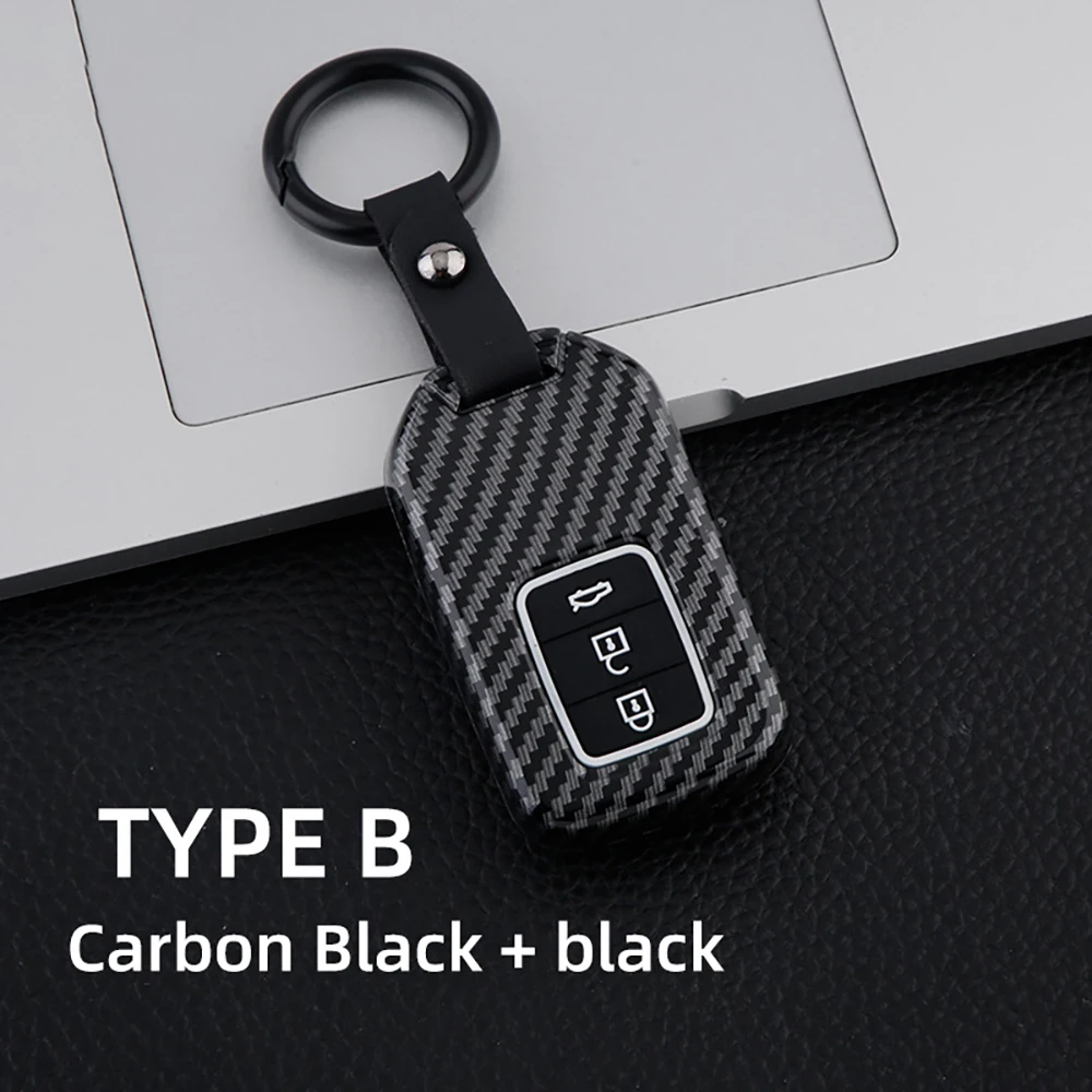 Carbon ABS Car Key Case Cover for Honda Accord Civic CR-V Fit HR-V Pilot EX Odyssey Crosstour Ridgeline Clarity Insight LX