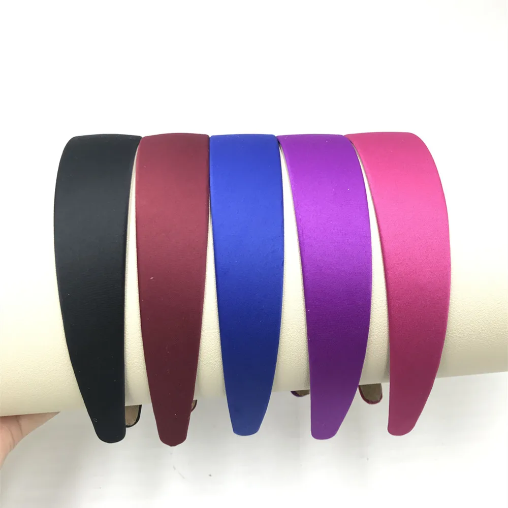 20pcs 3cm Width Plain Hairband Wholesale Women Headband Fabric Covered 11 Candy Colors DIY Jewelry Non-Slip Hair Hoop