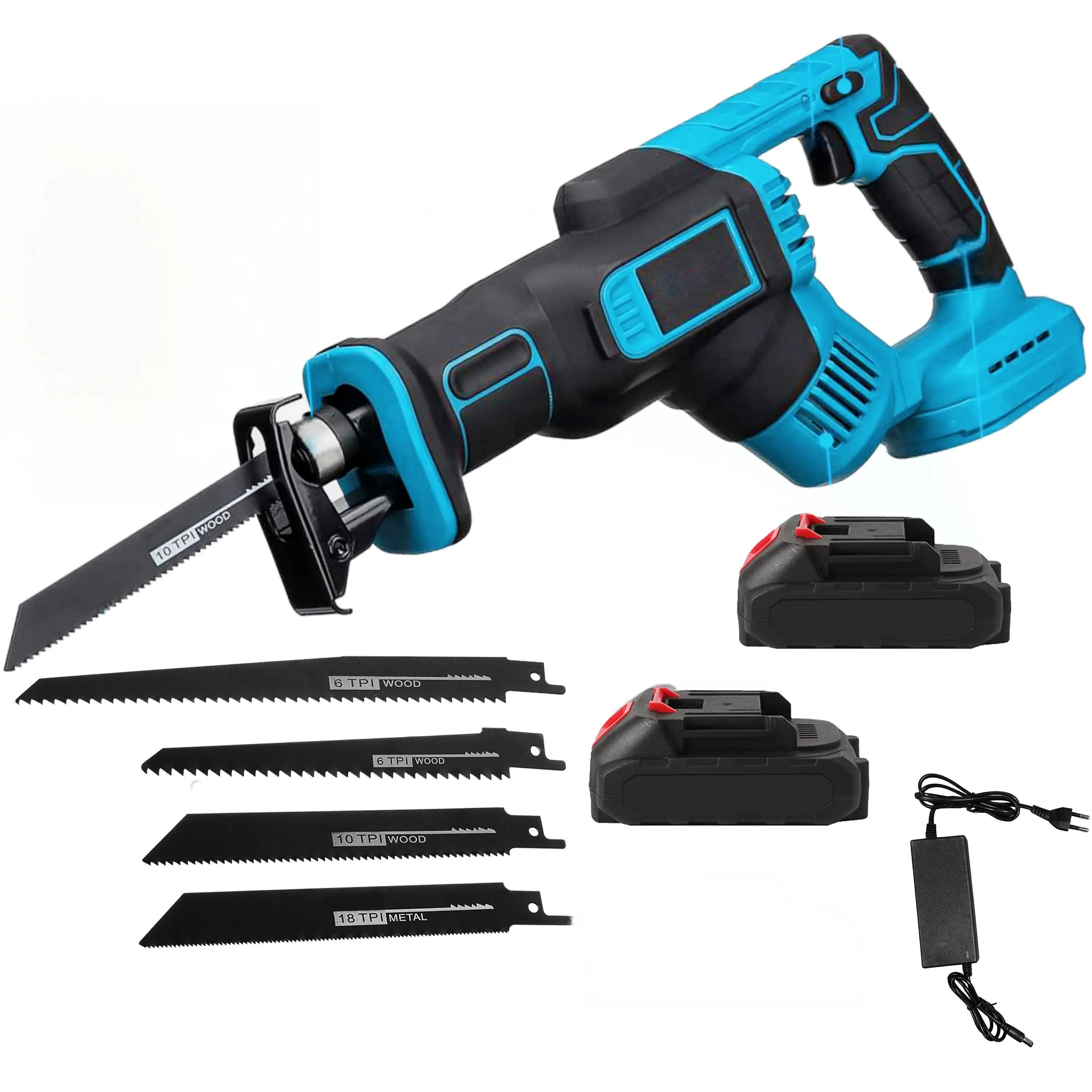 Sierra Recíproca Inalámbrica de Alta Potencia, Sierra de Calar, Sierra de Corte, Cortadora de Velocidad Variable de 3000 RPM Compatible con Baterías Makita de 21V